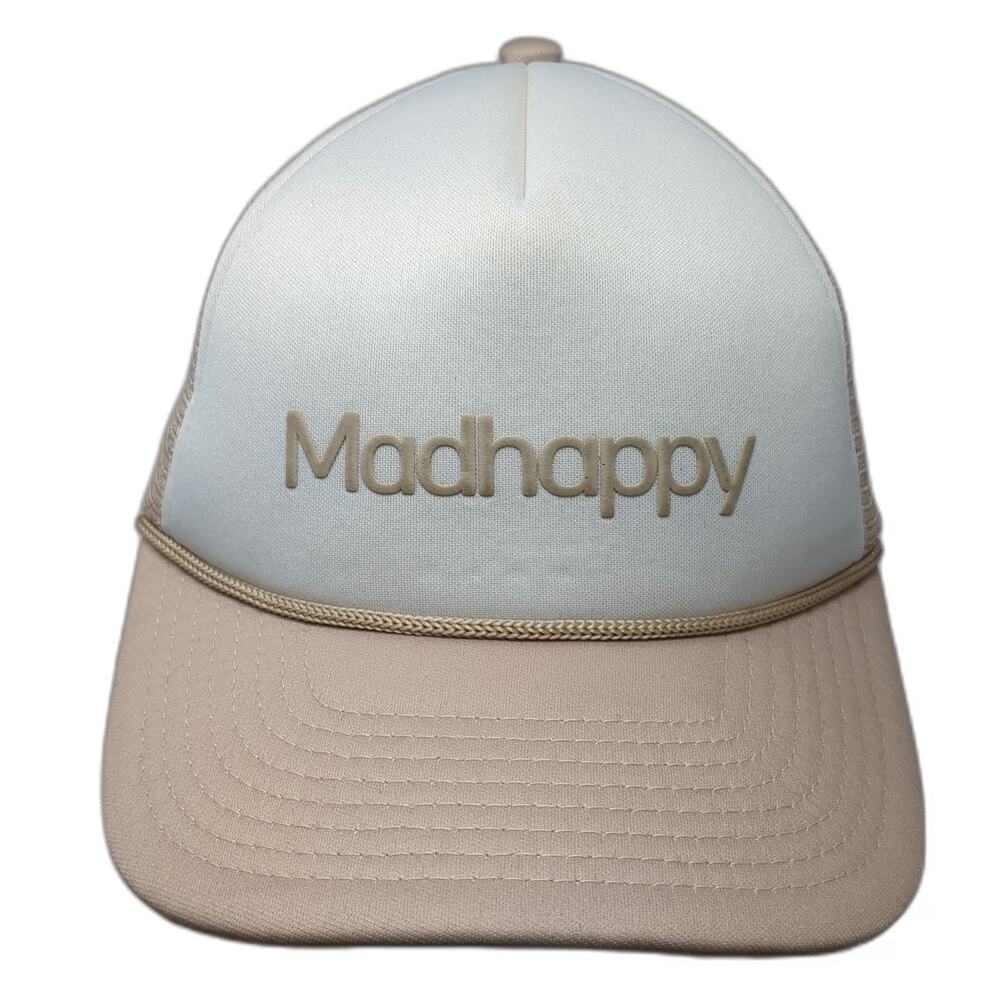 Madhappy Trucker Hat Beige White One Size Mesh Snapback Rope Embroidered Logo